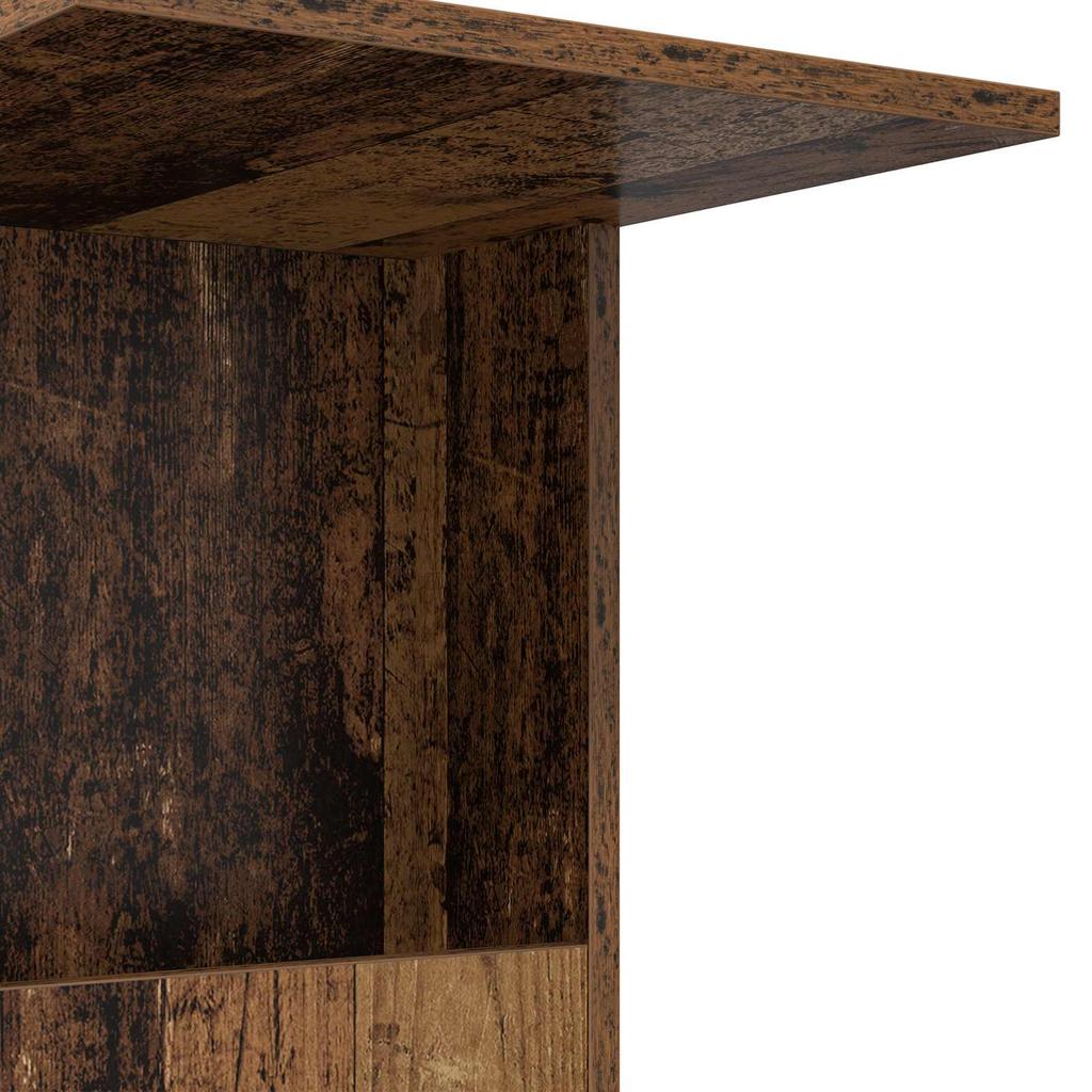 Side Table with Wheels Reclaimed Wood Look 40 x 35 x 60 cm Engineered Wood