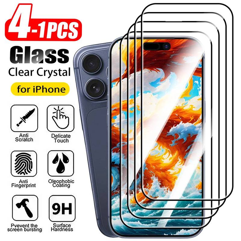 1-4 Stück Displayschutzfolie 17 Max Air 17Pro 9H Gehärtet Für Iphone 11 12 13 14 15 16 Pro 14Plus Glas