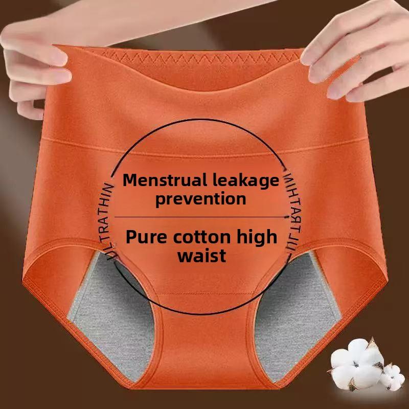 Female Spring and Autumn Menstrual Period Physiological Period Pure Cotton Leakproof High Waist Triangle Briefs