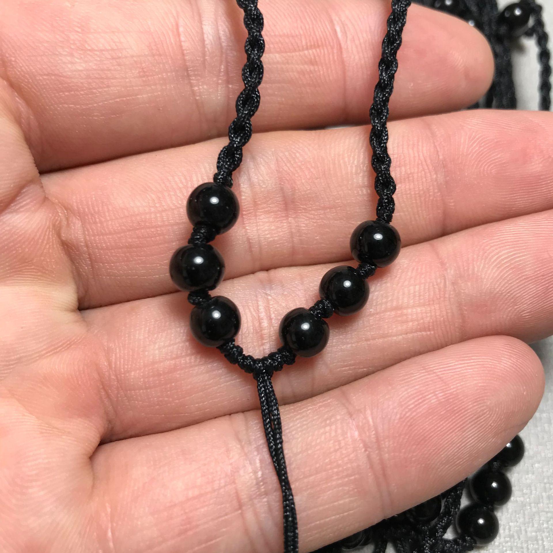 Emerald Hetian Jade Pendant with Cord and Barrel Bead