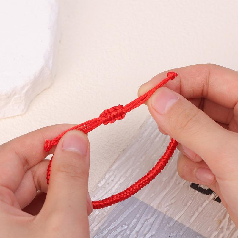 Red Thread Buddhist Bracelets Adjustable Size for Women Men Handmade Knot Amulet Red Rope Lucky Bracelet Charm Jewelry