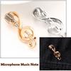 Accessoires DIY Décoration Sac à dos Épingles à col Microphone vintage Note de musique Broche dorée