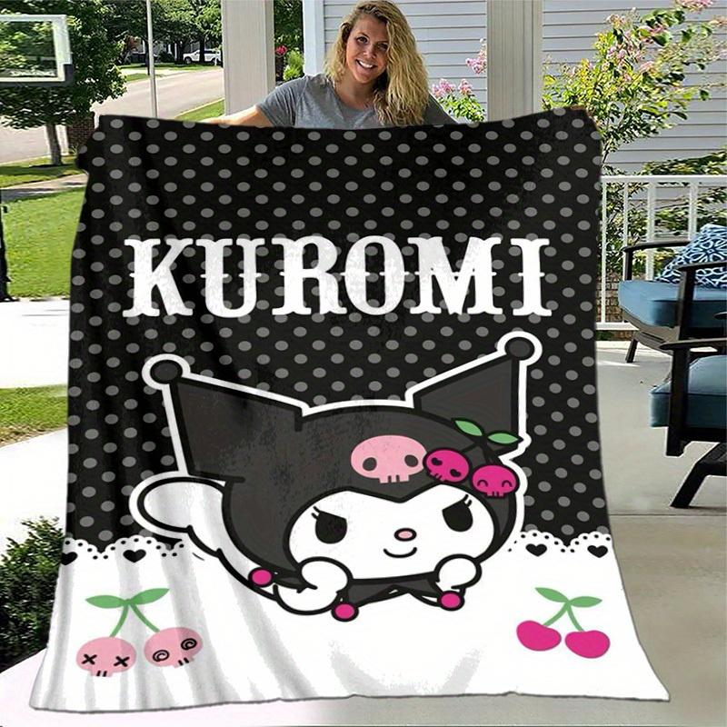 1pc. Cute Kuromi Skull Cherry Print Blanket - Perfect for Home, Office, Outdoor Use, Gift Idea, Suitable for All Seasonsz041760