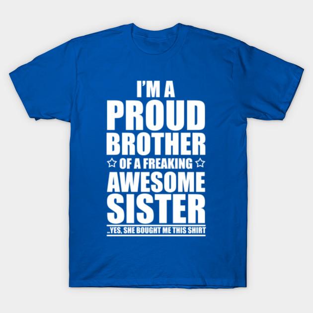 

Unisex Fashion TShirt Proud Brother Of A Freaking Awesome Sister Print TShirt Plus Size S-5XL T-Shirt 100%Cotton Tops O Neck Short Sleeve Tees XL синій