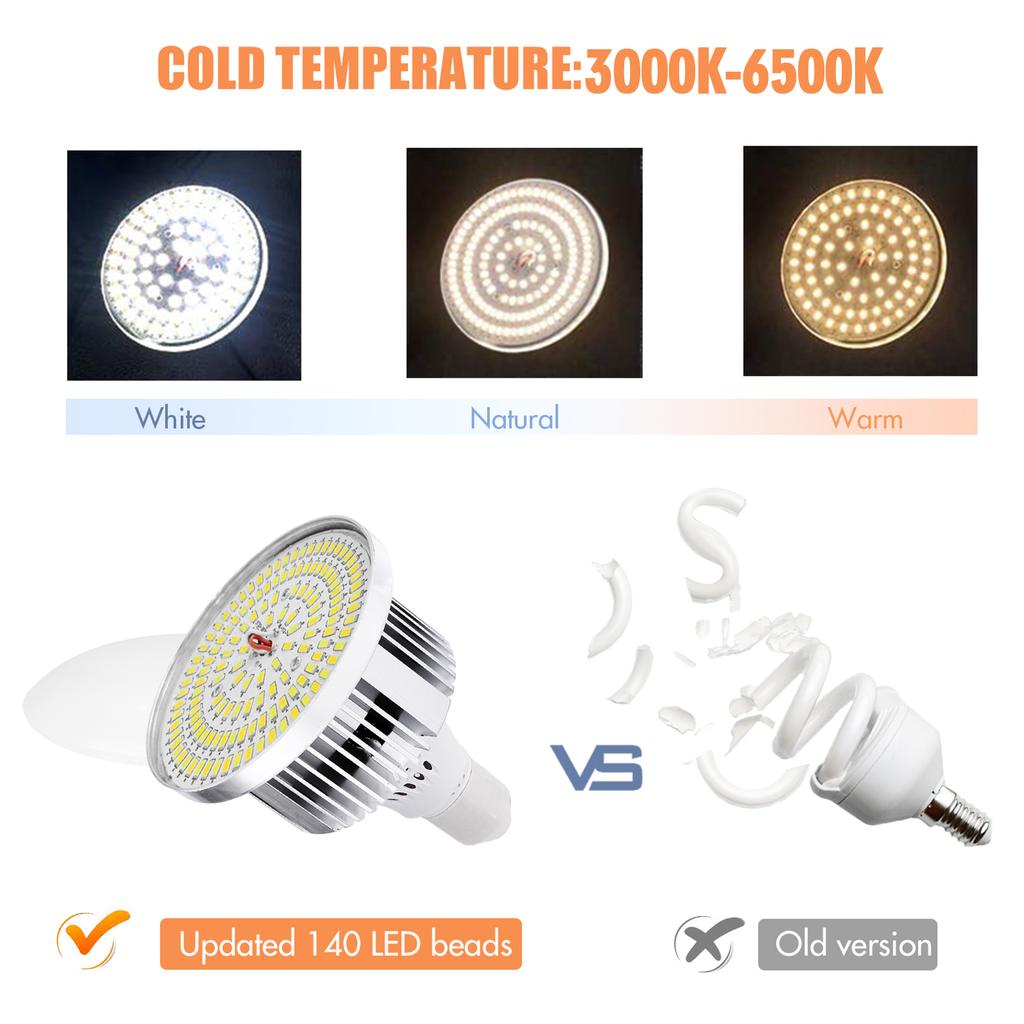 85W LED Light Bulb E27 3000K-6500K Photography Studio Home Remote Control Energy-Saving Photography Light Bulb for Home