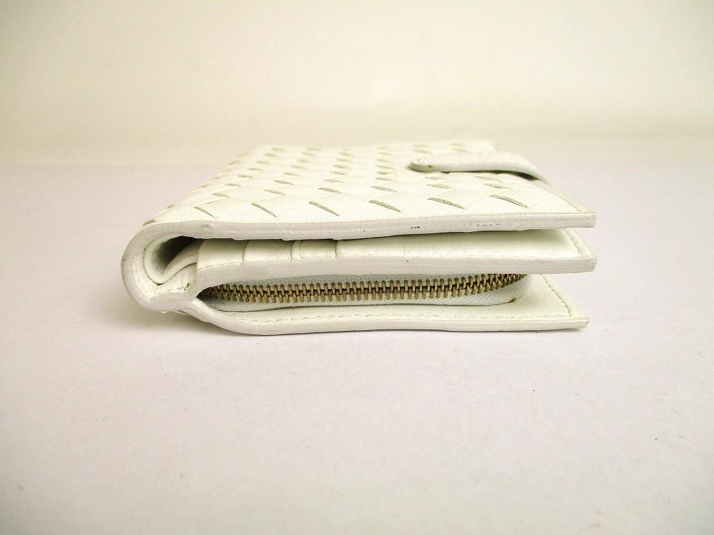 Authentic BOTTEGA VENETA Intrecciato White Leather Bifold Wallet Compact Wallet #9692  Refurbished
