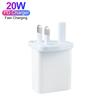 PD 20W Wall Power Adapter Charger Single USB Port Type C Smart Fast Charging Smart Phones ABS UK Plug UKCA