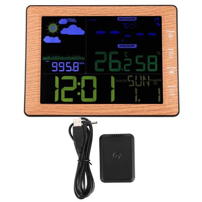 Wireless Weather Forecast Color Screen Alarm Clock Indoor Outdoor Sound Control Clock