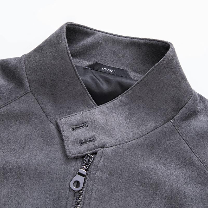 JOW Men's Suede-Feel Anti-Wrinkle Stand Collar Jacket