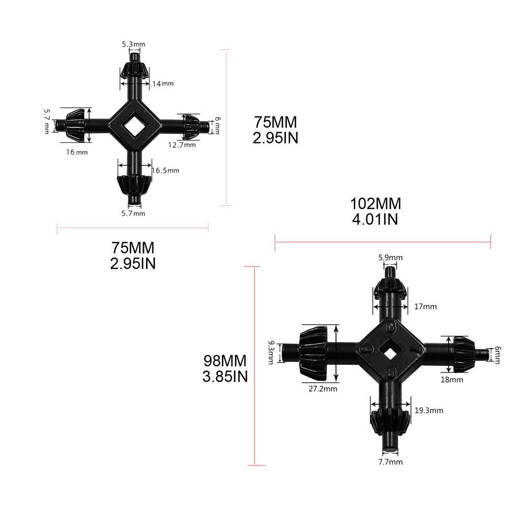 Multi function Drill Chuck Wrench 4 Sizes in 1 Key for Easy Drill Bit Replacement Suitable for Different Drilling Needs