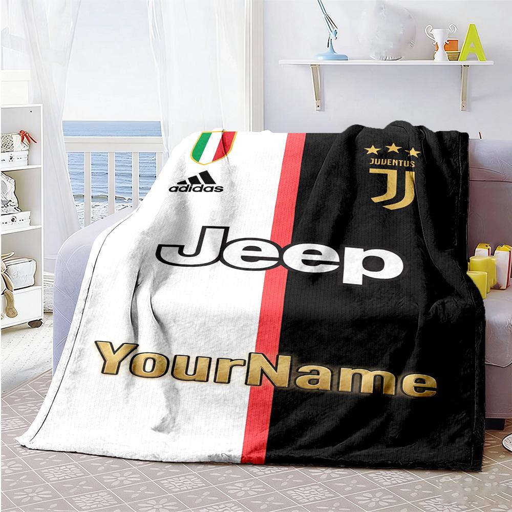 Juventus Customize Text Blanket Gift Personalized Blanket Soft Warm Cozy Suitable for Bedding Livingroom Office Office Chair Four Seasons Multipurpose
