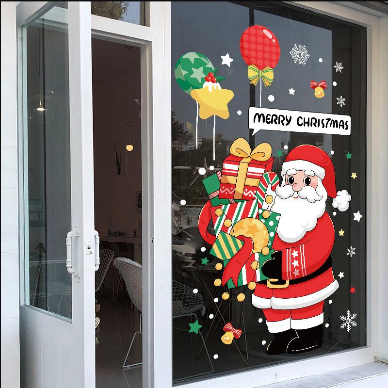 Weihnachtsdekoration Fensteraufkleber Weihnachtsmann Weihnachtsbaum Aufkleber Weihnachten Dekoration Glastür Aufkleber Fenstersticker