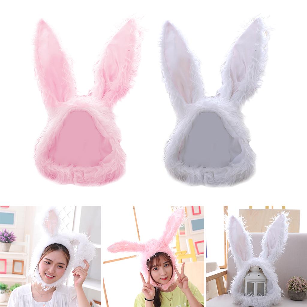 Cute Girls Hat Plush Rabbit Bunny Ears Hat Earflap Cap Kids Adults Warm Headgear Hats Party Costume Fancy Dress Headwear