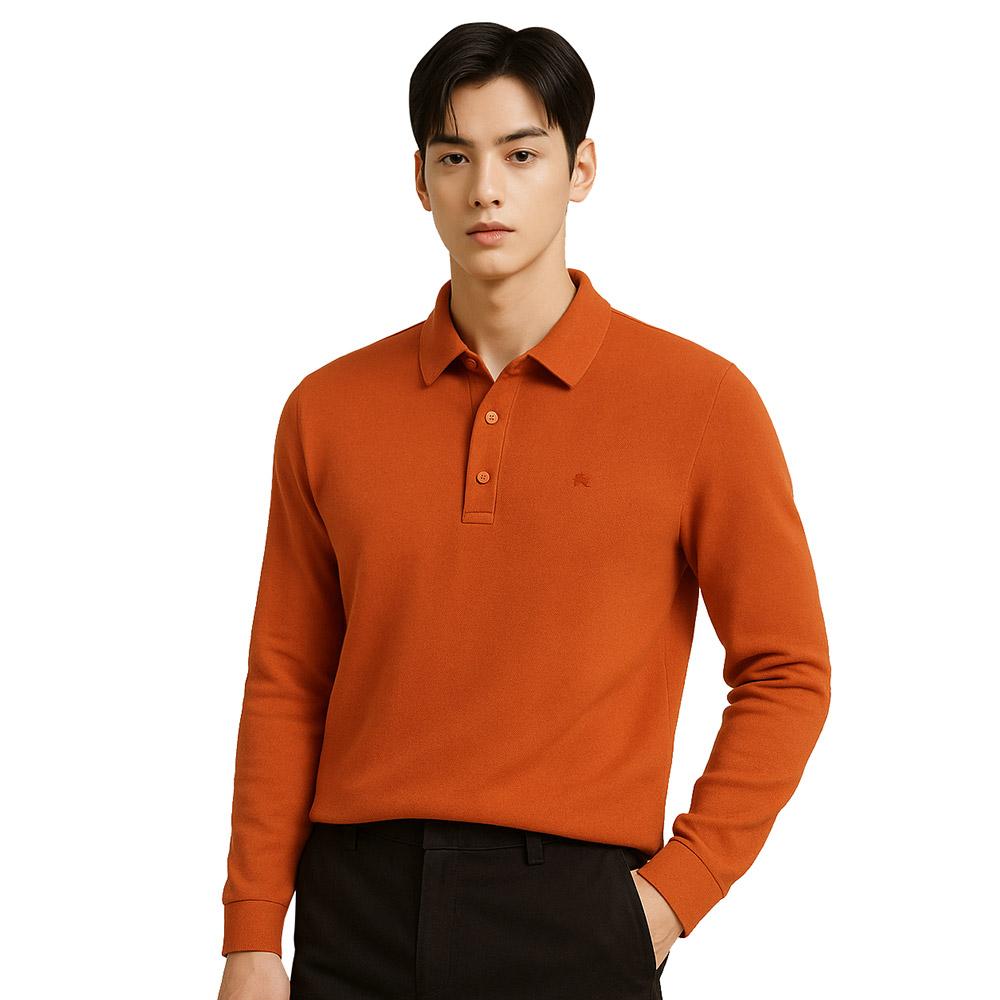 Kolon Sport Men S Fleece-Lined Long Sleeve Collared T-Shirt Lakus (Men) Kvt4370M Navy/105