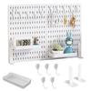 Ateena Pegboard, Desk Panel, Perforated Board, Clamp, Desk Board, Shelf, Magnetic Board, Efficient Board, Desktop Storage (White, 40cm X 60cm)