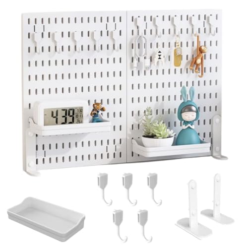 

Pegboard Atena, Панель для стола, Перфорированная доска, Зажим, Доска для стола, Полка, Магнитная доска, Эффективная доска, Настольное хранение (Белый, 40 см x 60 см)