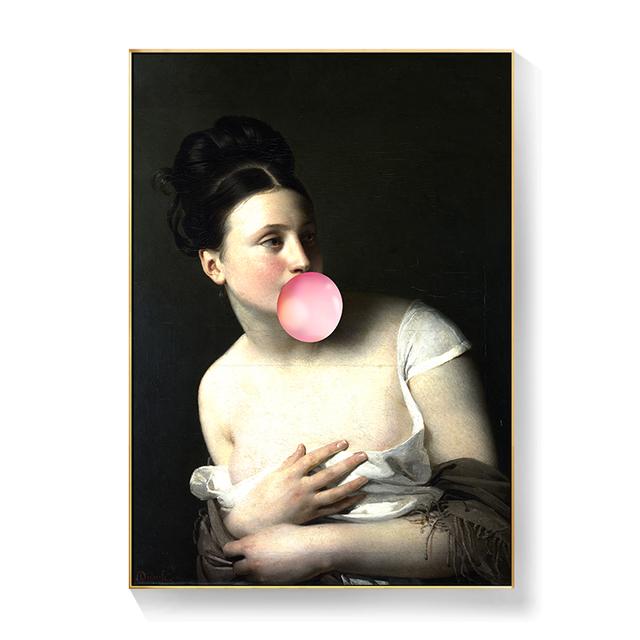 Mona Lisa Poster Oil Painting Abstract Classic Canvas Wall Art Prints Home Room Decor Pictures for Living Room Frameless