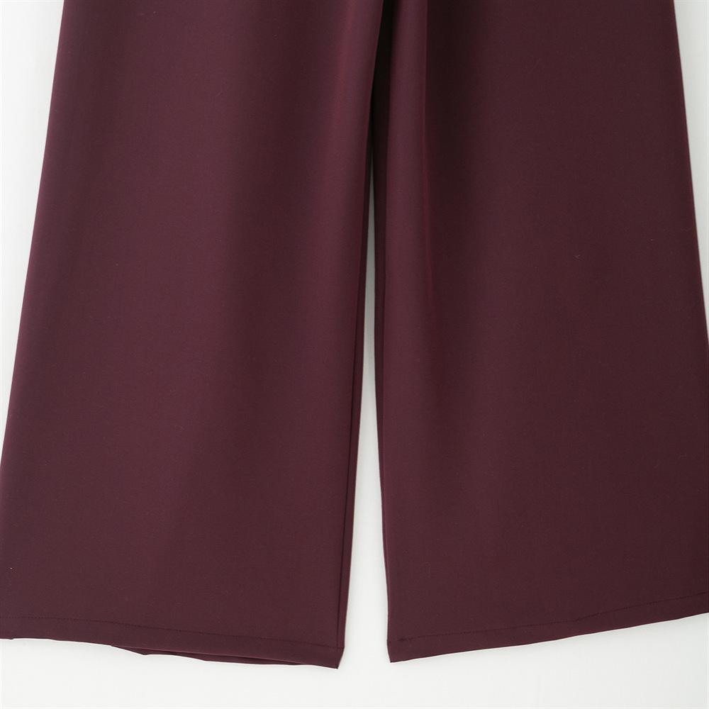 Spring 2025 Women's Wide-Leg Pleated Pants with Belt Decor