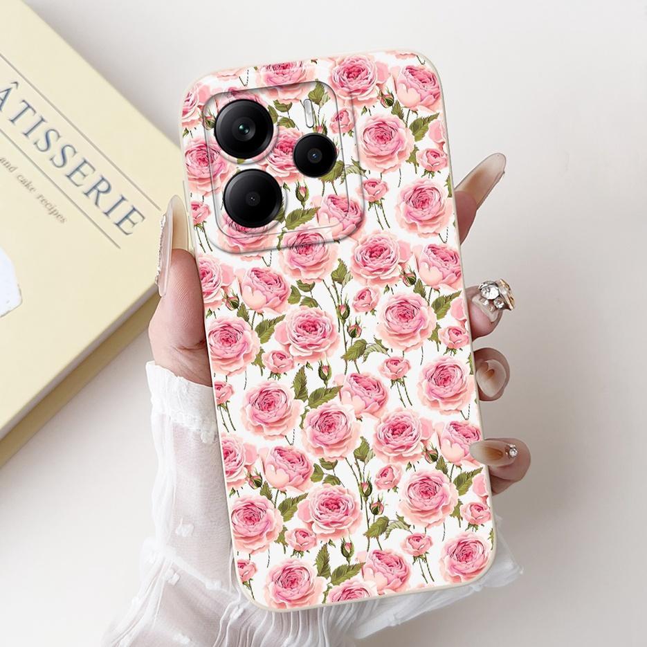

For Xiaomi Redmi Note 14 4G 5G Case Luxury Flowers Cartoon Cover Soft TPU Phone Case For Redmi Note 14 Note14 5G Back Cover Bags Redmi Note 14 4G