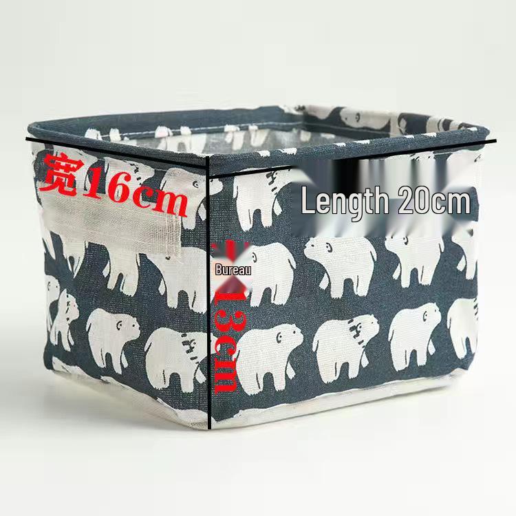 Compact Square Cotton Linen Storage Basket