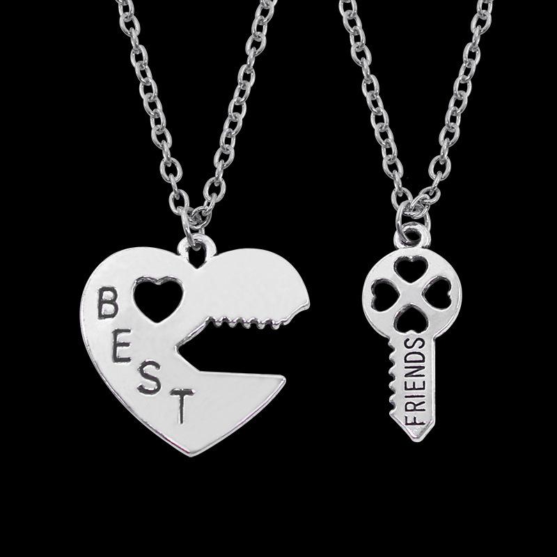 Multi-Person Diamond Heart & Letter Necklace for Girlfriends