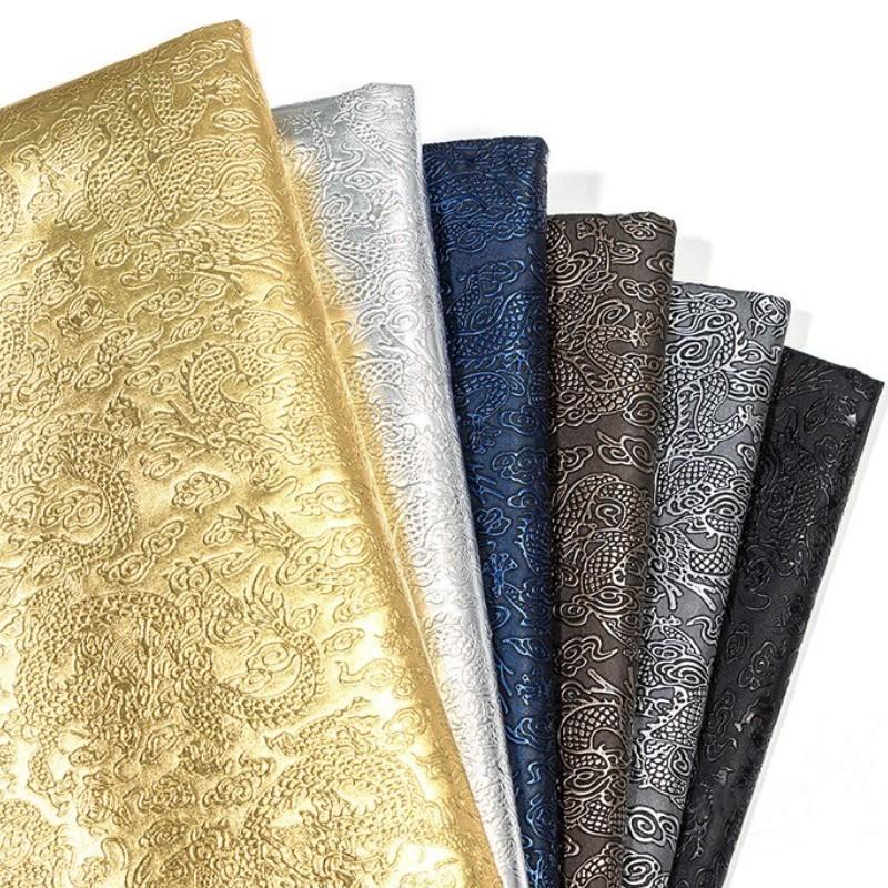 Loong Samolepicí kožená záplata Luxusní dračí vzor Vystouplá texturovaná lepicí páska Nálepka Pohovka Interiér auta PVC kůže