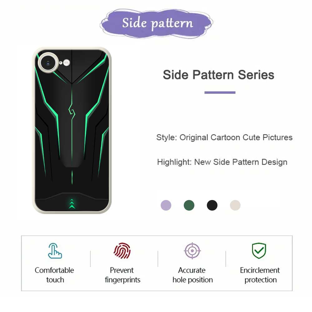 For iPhone 16e Case Cool Mecha Lines Pattern Printing Straight Edge TPU Phone Back Cover