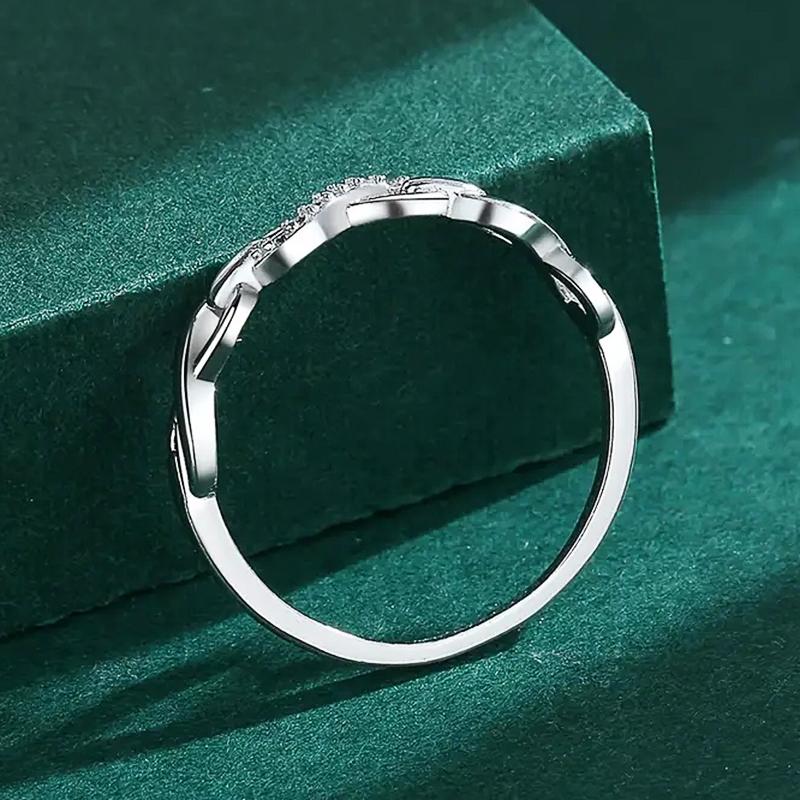 Eleganter Unendlichkeits-8-förmiger Fingerring für Frauen Ehering Accessoires Silberfarbe Luxuriöser Trendiger Damenschmuck Geschenk
