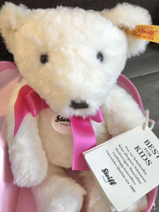 [USED] Steiff Teddy Bear In a Trunk with Tags