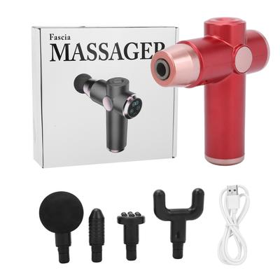Muskelentspannungs-Massagegerät Elektrisches Fitness-Muskelmassagegerät mit 4 Massageköpfen (rot)