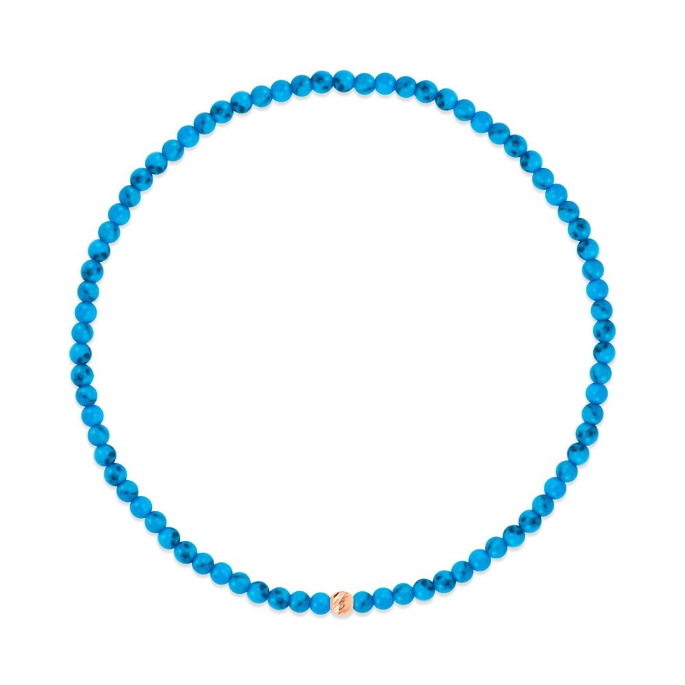 

[Bnbgold] 14K/18K Petite Cut Ball Turquoise Wish Bracelet Chb41121 14K yellow gold