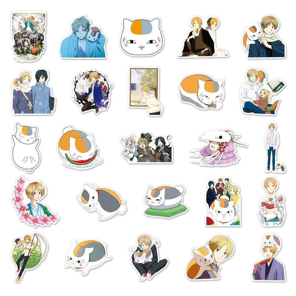 50 Natsume's Book of Friends Anime Stickers: Graffiti, DIY, Waterproof for Skateboards, Phones, and Suitcases