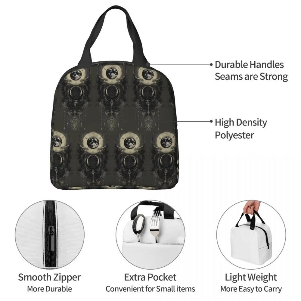 Gothic Blood Moon Pattern Insulated Lunch Bag for Women Kids Portable Food Boxes Thermal Lunch Box Tote
