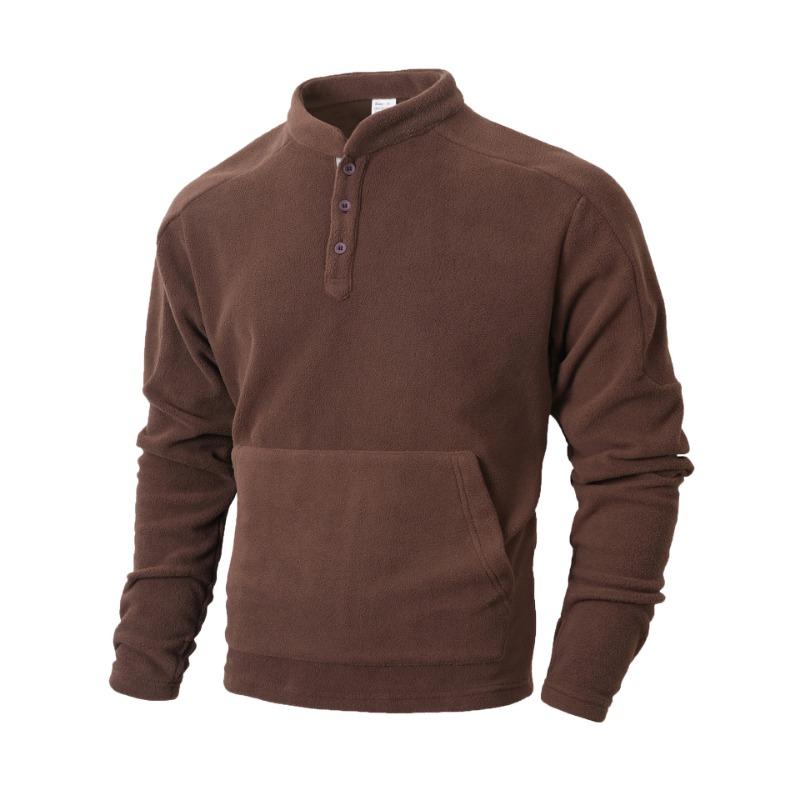 Solid Color Versatile Autumn and Winter New Slim Long-sleeved Stand-up Collar Personalized Casual Sweatshirt for Men