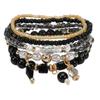 Boho Perlenarmband-Set mit Süßigkeiten-Anhänger und künstlichen Kristallen