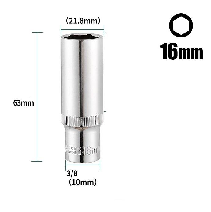Silver Deep Socket Socket Wrenches Wrench Heads 3/8inch 63mm