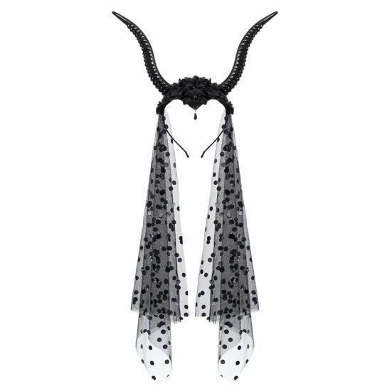 

Хэллоуин Готический Черный Ободок с Рогами Антилопы Темный Дьявольский Овечий Рог Аксессуар для Костюма Ведьмы с Сеткой для Хэллоуина Косплея Ренессанса