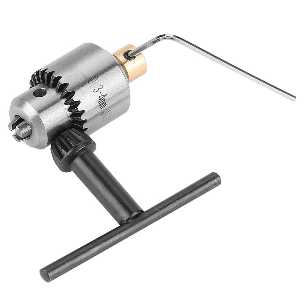 Micro 0.34mm JTO Taper Mounted Drill Chuck  and Wrench with Chuck Key for Lathe Electric Drill