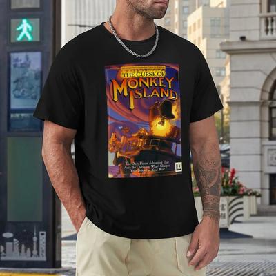 THE CURSE OF MONKEY ISLAND T-Shirt Rundhals Sport Lustig Geek T-Shirts Kreative Freizeit US-Größe