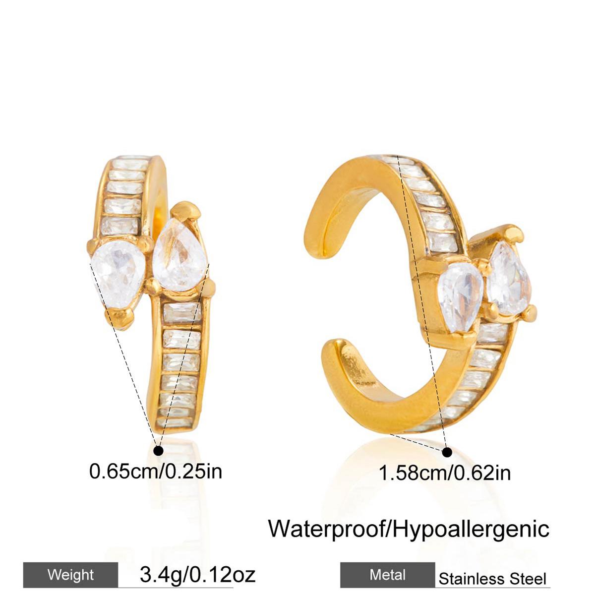

White Teardrop-shaped Cubic Zirconia Double Earrings Spring Summer Exquisite Aesthetic Fashion Jewelry Prevent Allergy