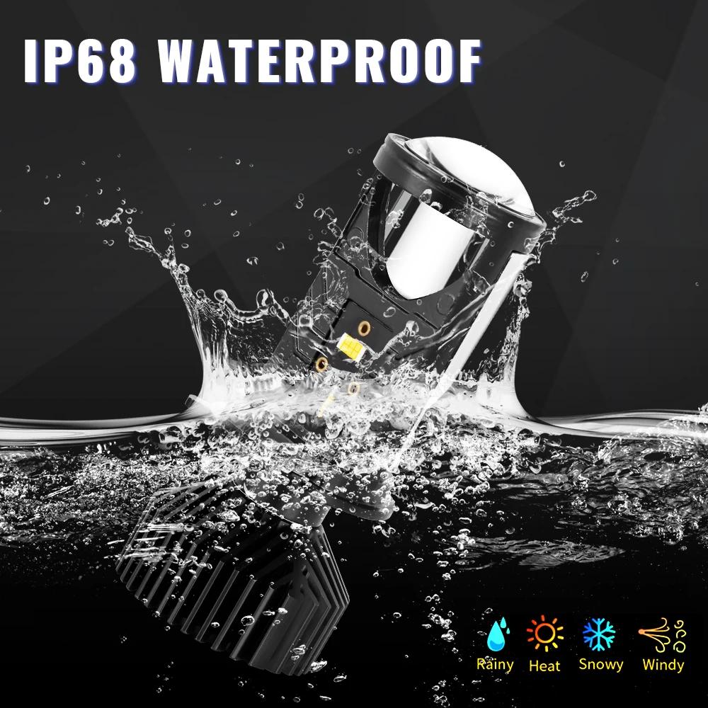 Y6 H4 LED Projektor Reflektorów Projektor Obiektyw Mini H4 LED Obiektywy z Wentylatorem Chłodzącym Chip Wysokie Światła Mijania 90 W Bi LED Obiektyw 12 V