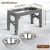 Adjustable Elevated Dog Bowl Stand - 5-Level Raised Feeder With 2 Stainless Steel Bowls Suitable For Improved Digestion And Posture Decor