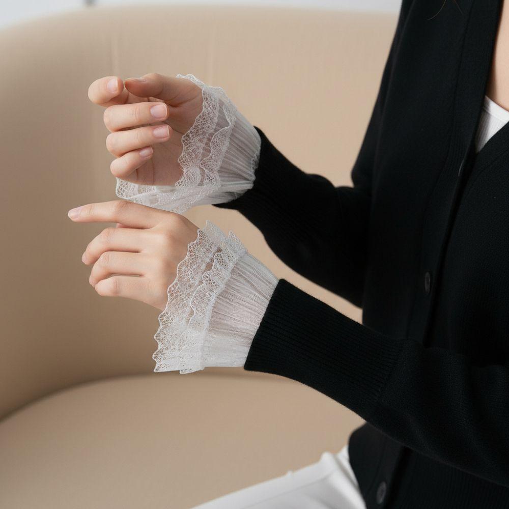 White Black Fake Cuff Detachable Lace Cuff New False Sleeve Cuffs