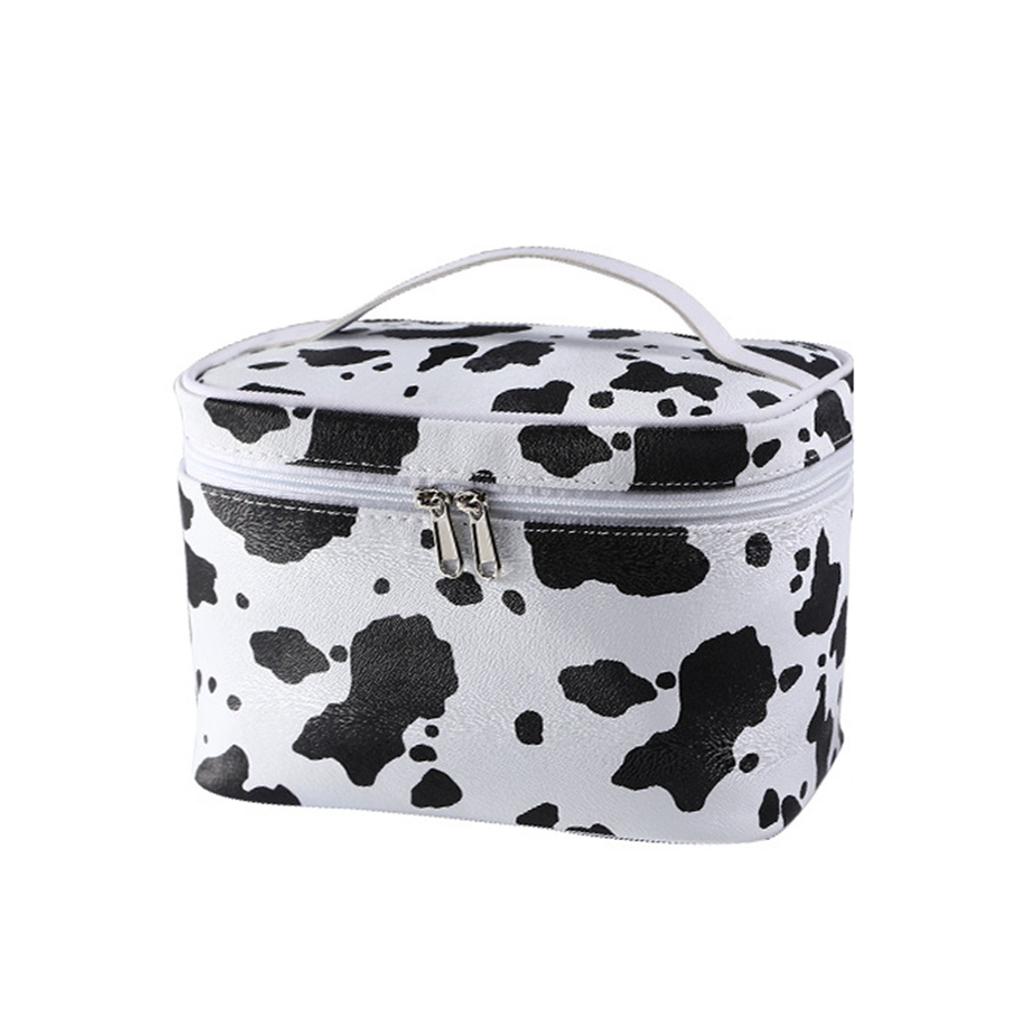Aufbewahrungstasche mit Kuh-Print, Kosmetiktasche, Kosmetik-Aufbewahrungstasche, geeignet für Frauen und Mädchen