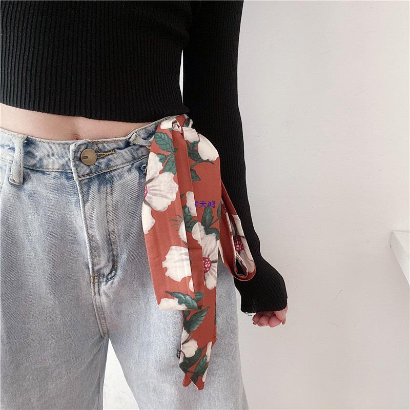 Women's Versatile Leather Skinny Scarf Belt for Pants, Jeans, and Waist Cinching