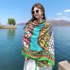 Summer Cotton and Linen Scarf Women's New Bohemian Ethnic Style Oversized Shawl Dual-purpose Summer Sunscreen Beach Silk Scarf