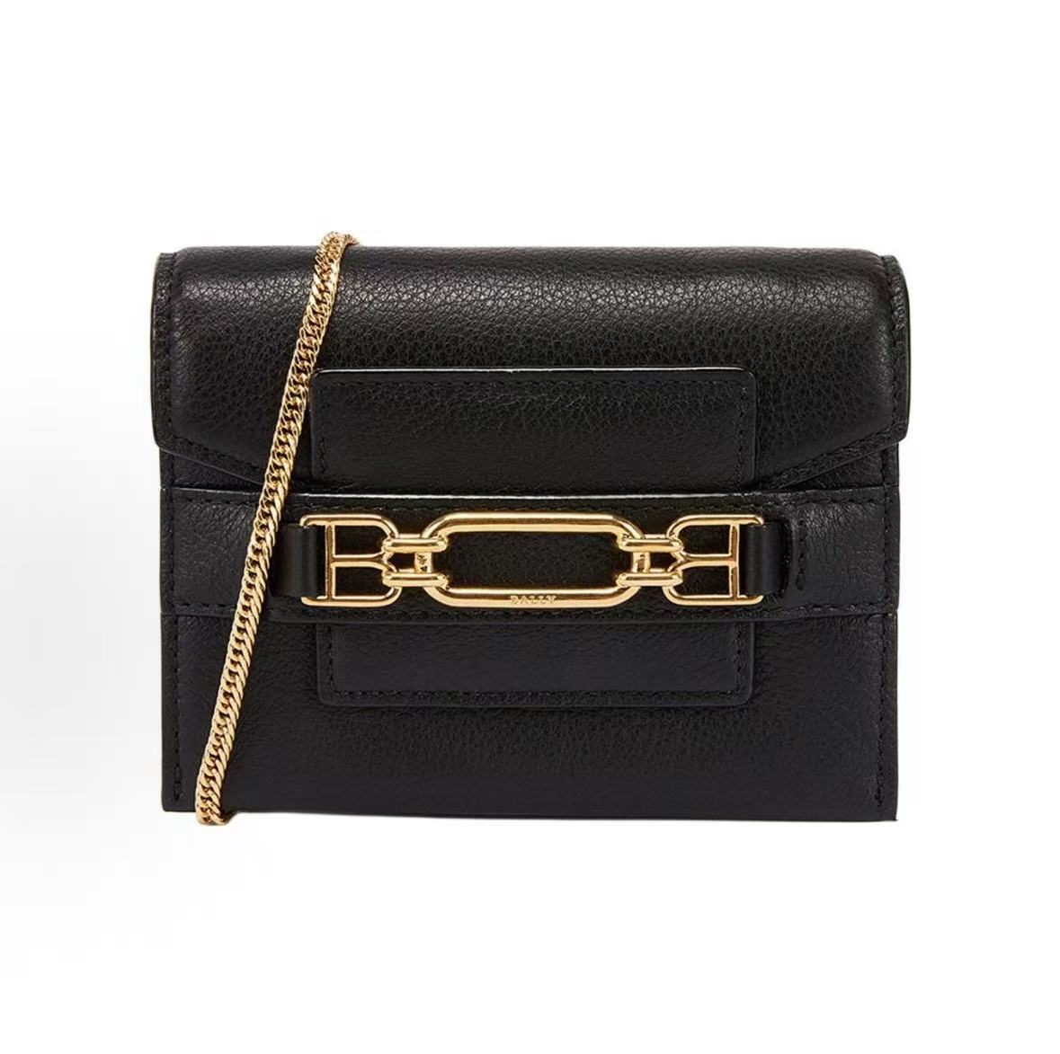 Bally Классическая Однотонная Модная Сумка-кроссбоди на Цепочке с Клапаном из Кожи для Поездок на Работу Женские Сумки Черный 6237095 Basic Set BagDust Bag 20790₽