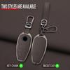 Interior Mouldings Zinc Alloy Leather Car Key Cover Fob Case Holder For VW Volkswagen Touareg 2011 2012 2013 2014 2015 2016 2017