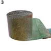 1 Yard Rhinestone Plastic Ribbon Roll Mesh Wrap Wedding Decoration