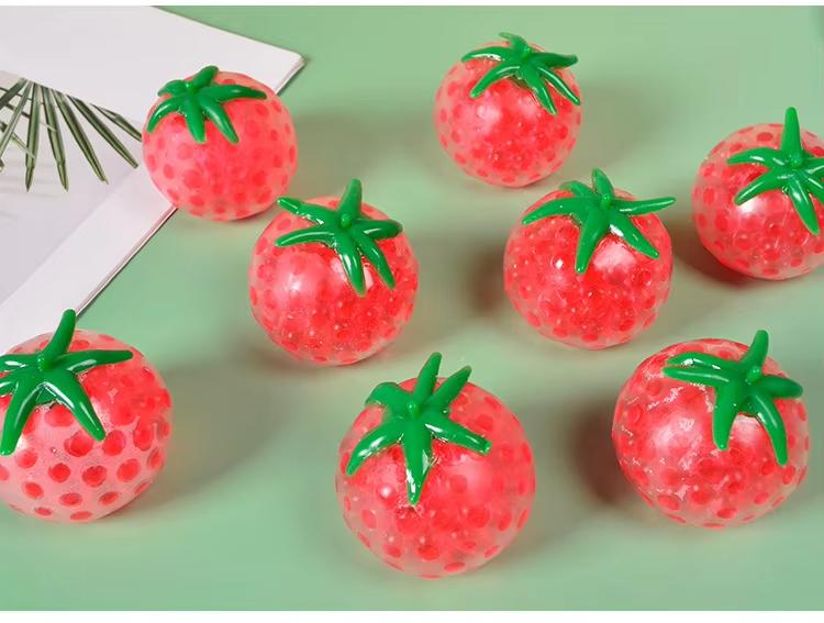 Brinquedo Squishy Fluido de Tomate para Alívio do Estresse Aperte Brinquedos de Subida Lenta Fruta de Simulação Brinquedo Sensorial Fidget para Alívio da Ansiedade Presente